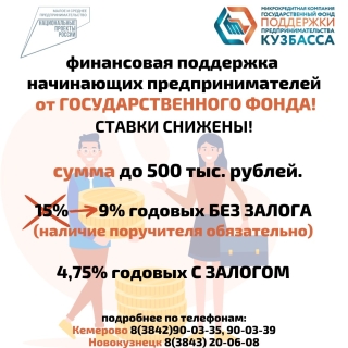 Изменение процентной ставки в Микрокредитной компании Государственный фонд поддержки предпринимательства Кузбасса